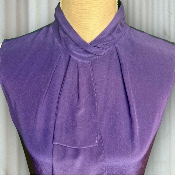 Ted Baker London ‘Syna’ Scarf Neck 100% Silk Sleeveless Top US Size 6 in Indigo - Picture 7 of 14